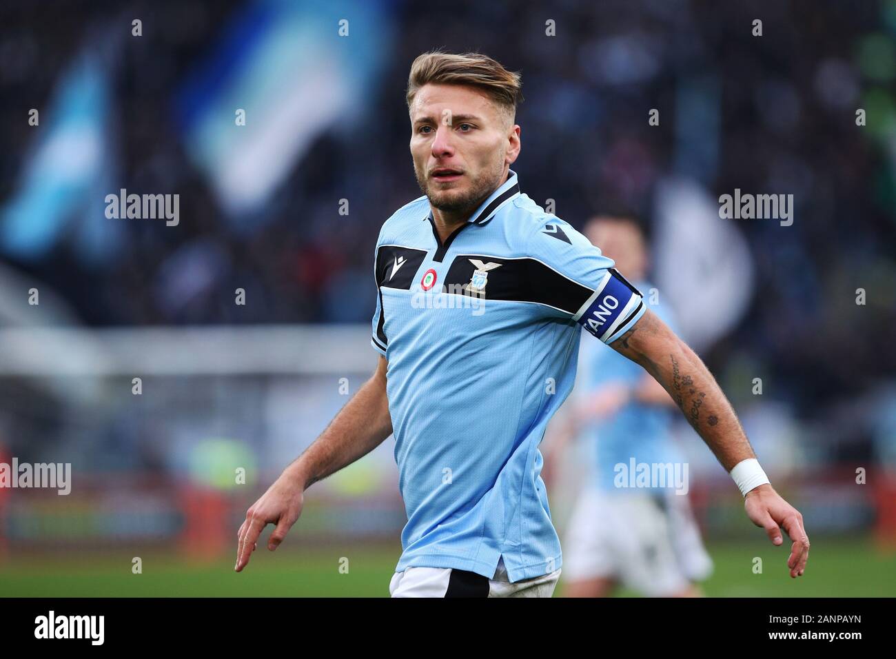 Ciro Immobile of Lazio in action during the Italian championship Serie A football match between SS Lazio and UC Sampdoria on January 18, 2020 at Stadio Olimpico in Rome, Italy - Photo Federico Proietti/ESPA-Images Stock Photo