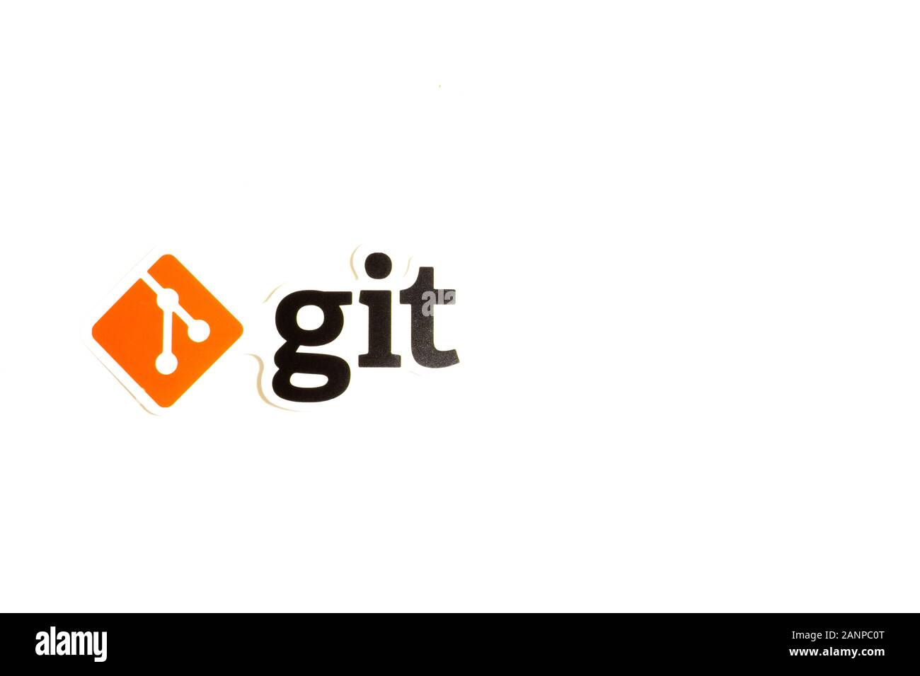 Los Angeles, California, USA - 17 January 2020: git logo with copy space, Illustrative Editorial Stock Photo