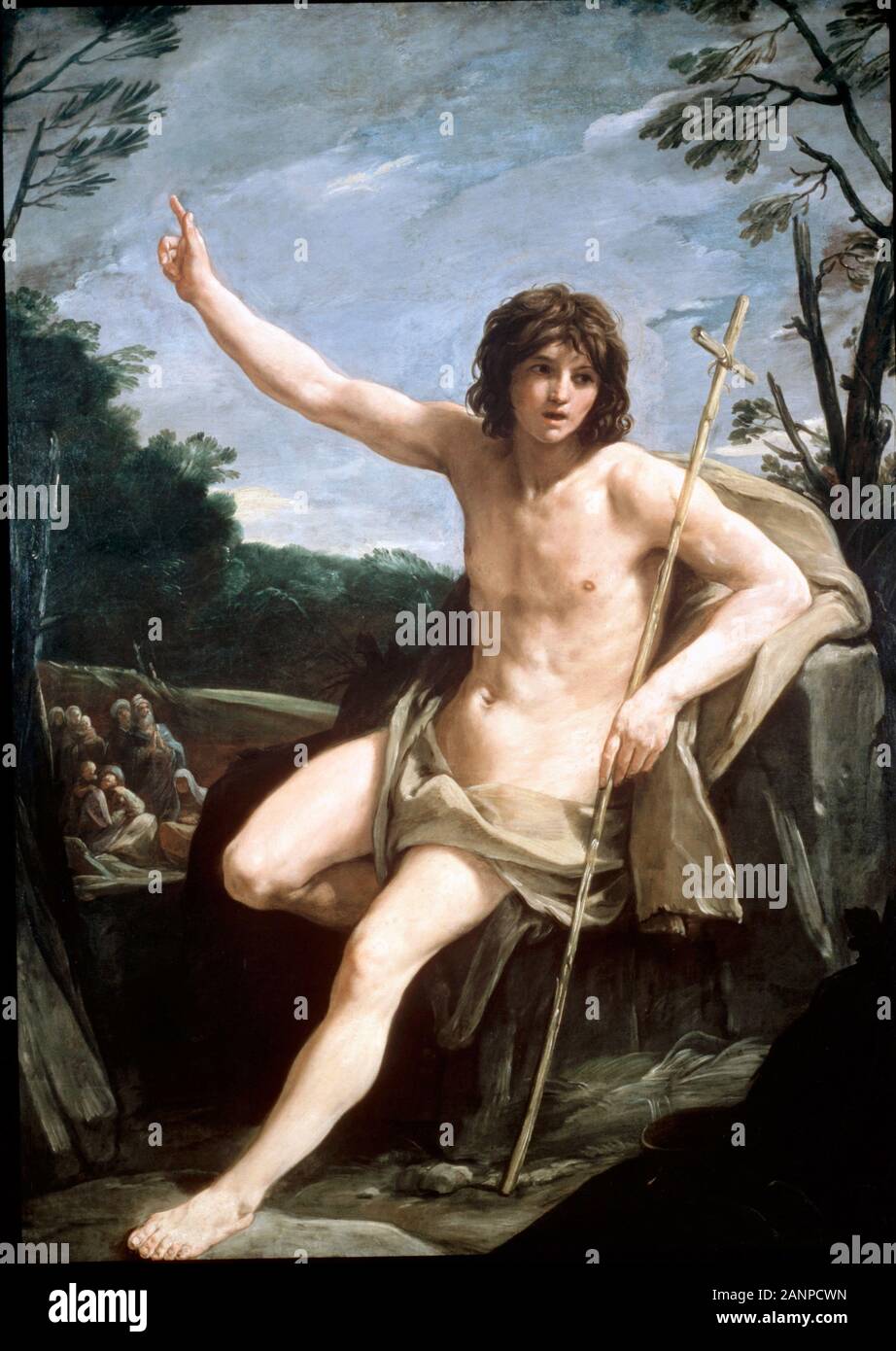 St John the Baptist in the Wilderness, 1636 by Guido Reni Stock Photo