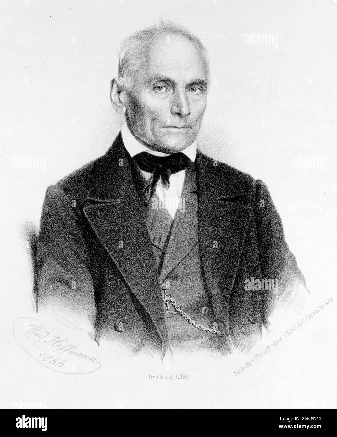 Jan Purkinje, Jan Evangelista Purkyně (1787 – 1869) Czech anatomist and physiologist Stock Photo