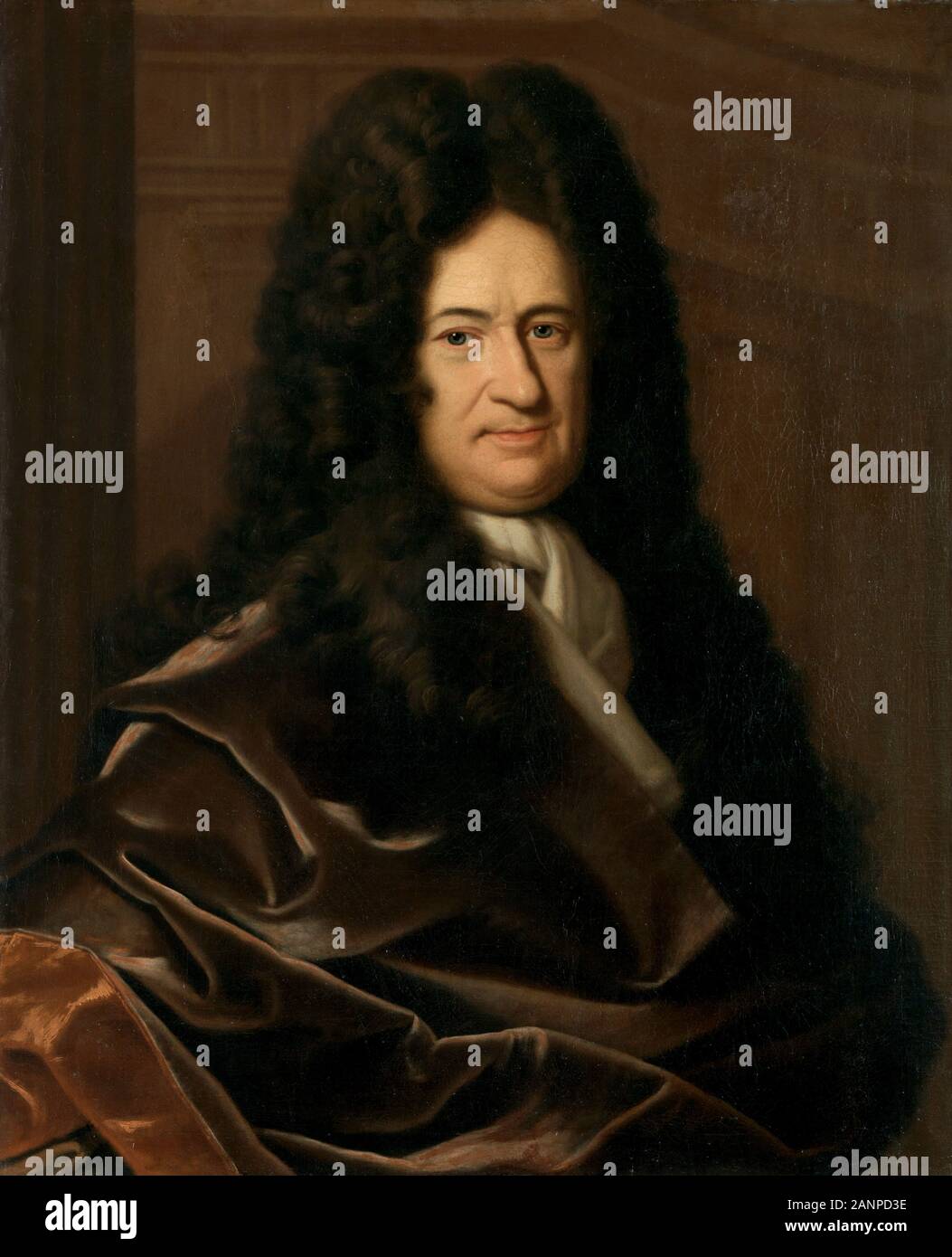 Gottfried Wilhelm von Leibniz (1646 – 1716) prominent German polymath and one of the most important logicians, mathematicians and natural philosophers of the Enlightenment. Stock Photo