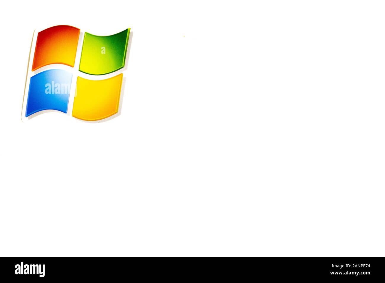 Los Angeles, California, USA - 17 January 2020: Windows logo on white background with copy space, Illustrative Editorial Stock Photo