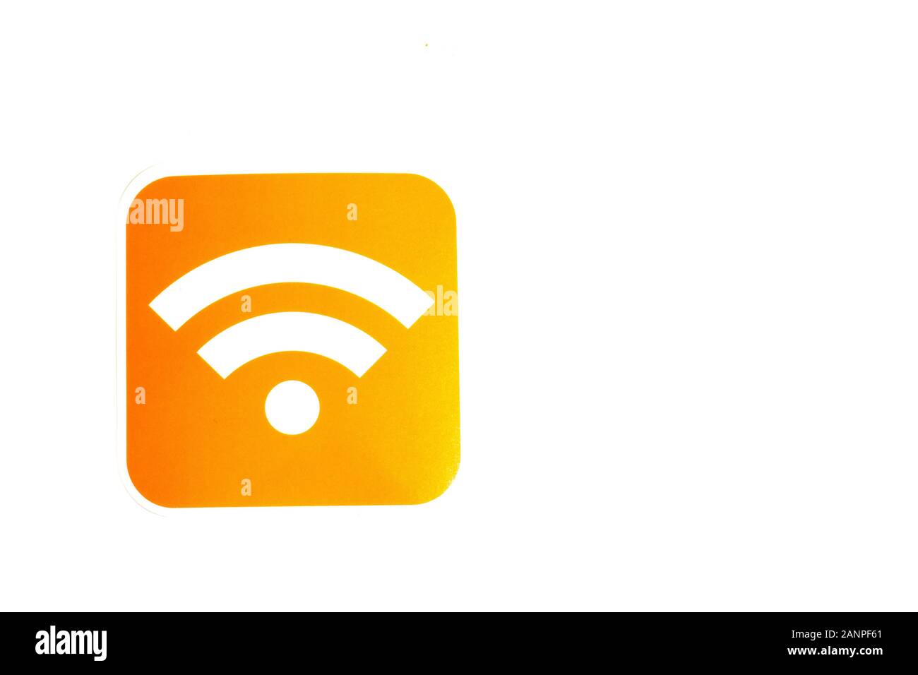 Wifi logo with copy space on white background Stock Photo