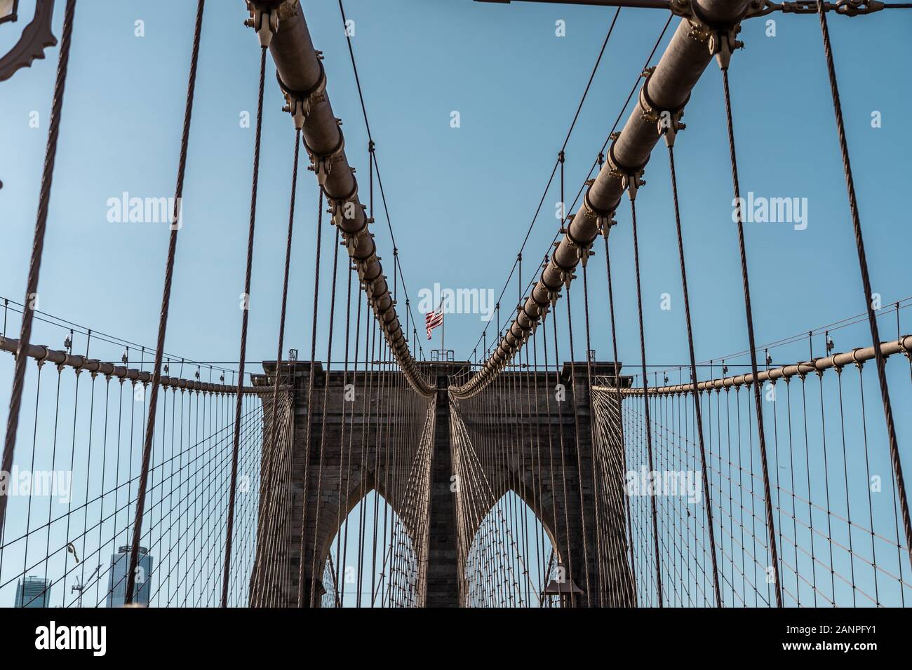 Brooklyn bridge New York city image, sunrise image of the New York ...