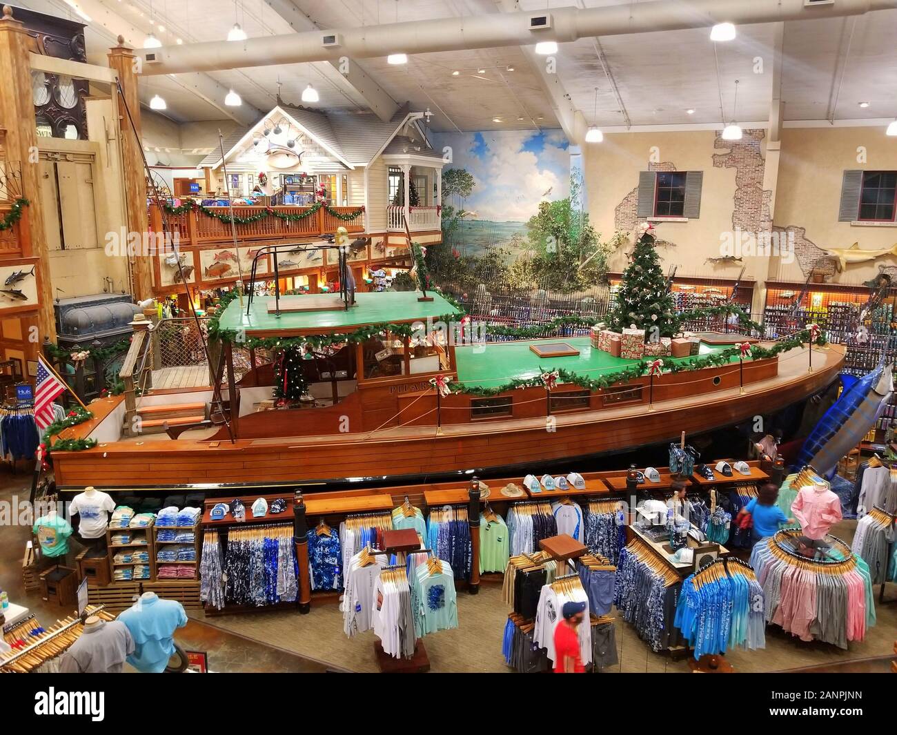 Islamorada, Florida, U.S.A January 3, 2020 The view inside of Bass Pro Shops and World Wide