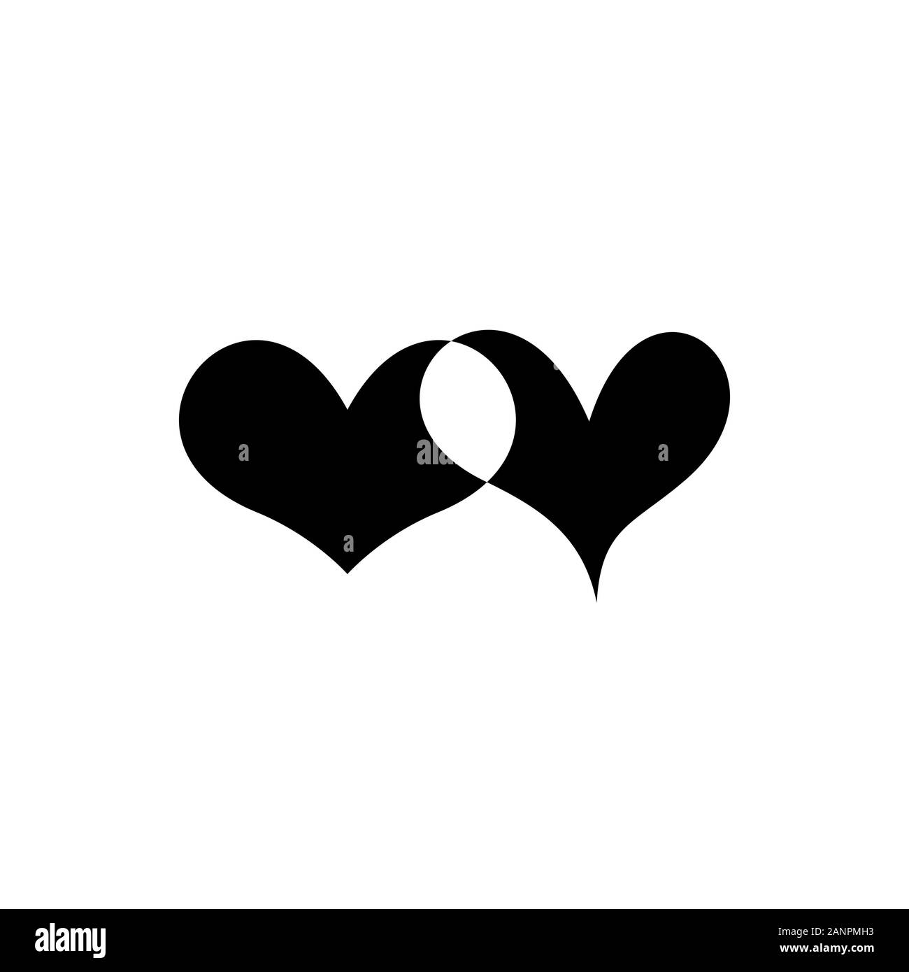 Romantic unpainted hearts icon isolated on background. Love symbol. Simple vector element illustration. Happy valentines day and wedding design elemen Stock Vector