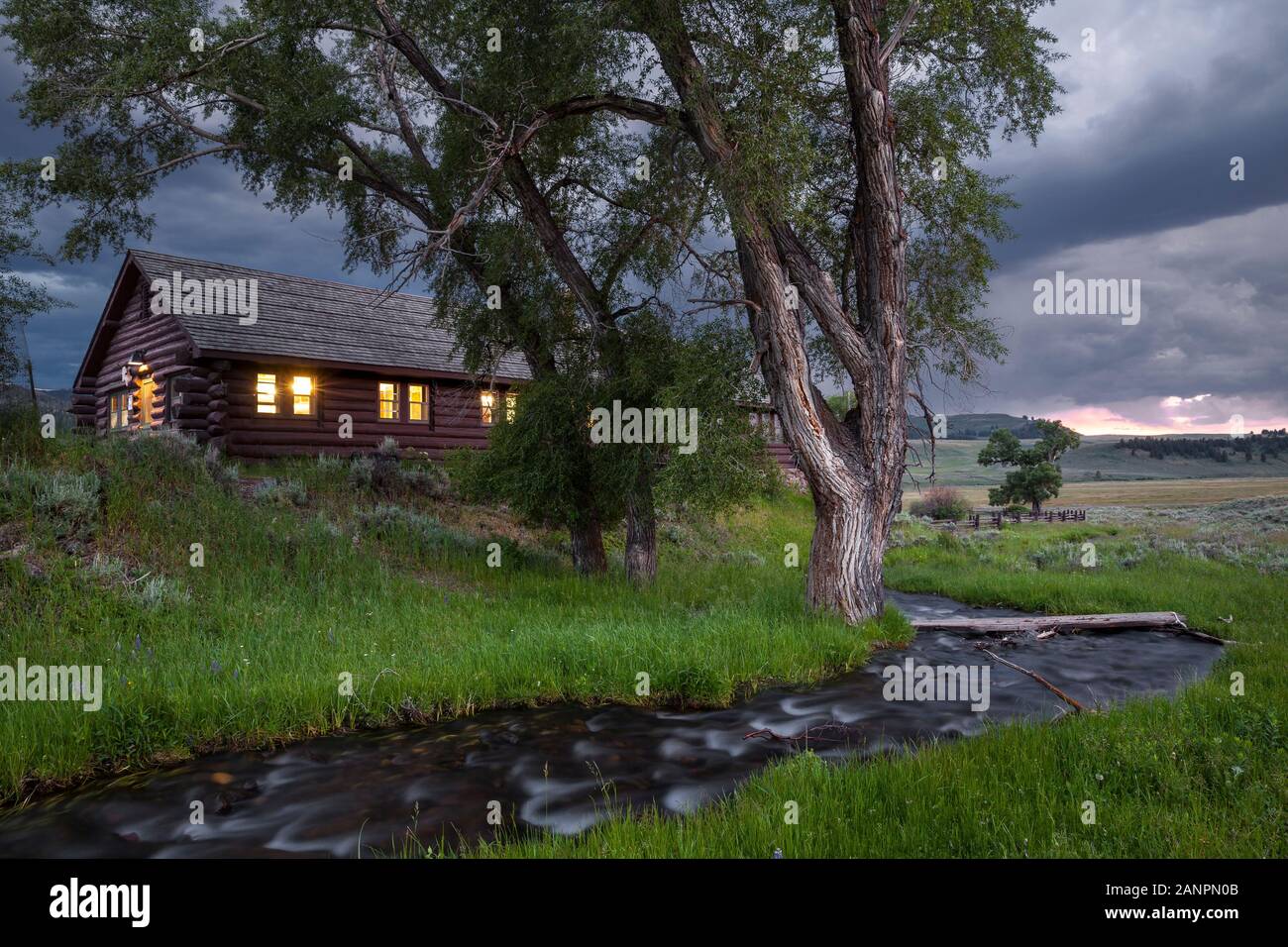 WY02722-00...WYOMING - The Bunkhouse at the Lamar Buffalo Ranch in the Lamar Valley of Yellowstone National Park. Stock Photo