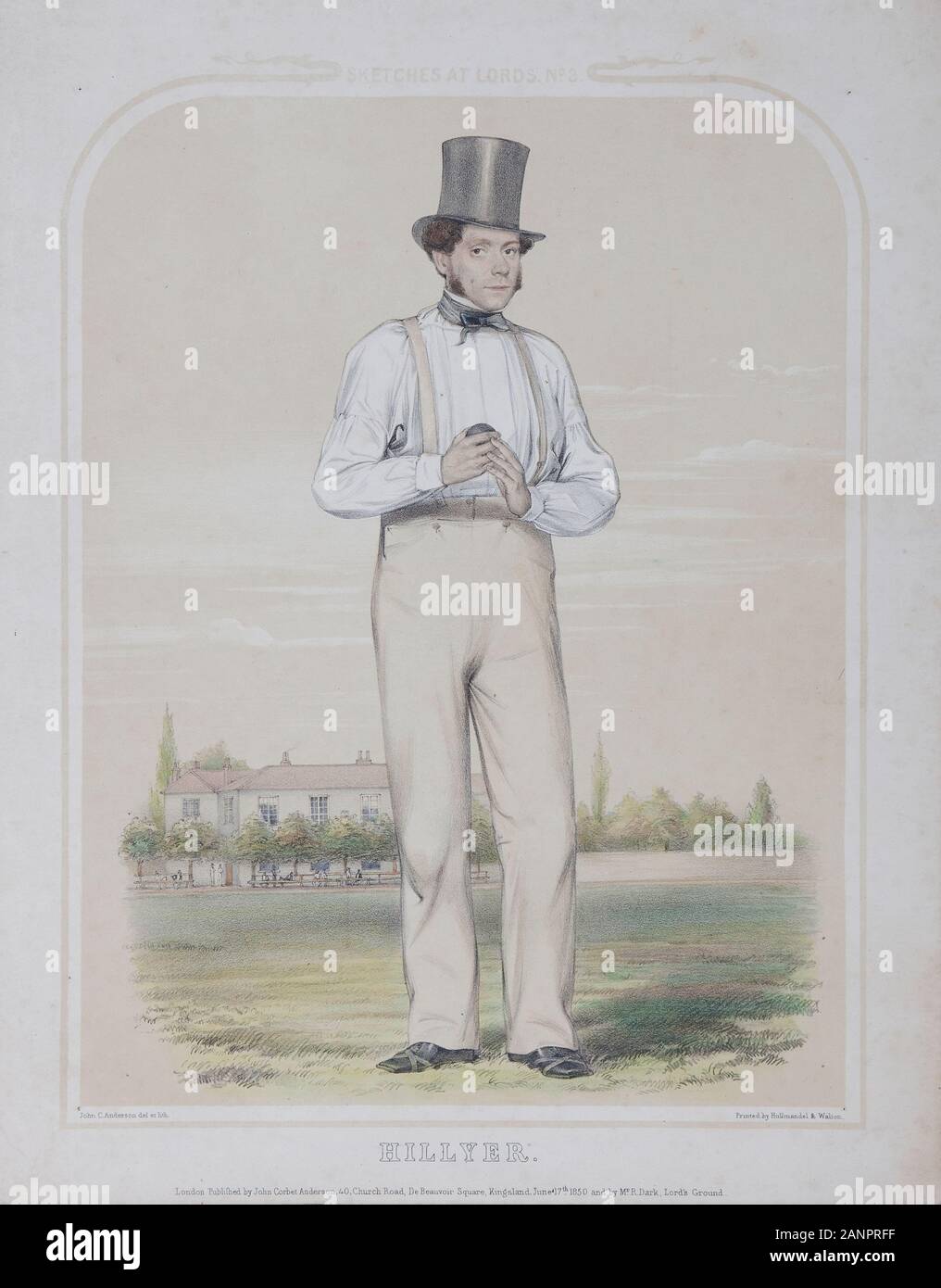 William Hillyer. 1813-1861 . 19th century English professional cricketer for Kent county cricket club  and  Marylebone cricket club Stock Photo