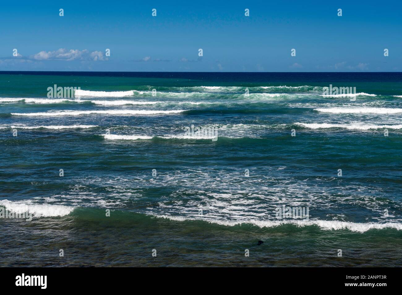 Ocean waves offshore in Puerto Plata, Dominican Republic, Caribbean. Stock Photo
