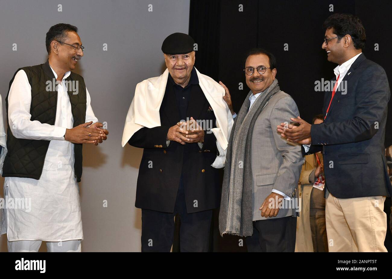 Jaipur, India. 17th Jan, 2020. Rajasthan Tourism Minister Vishvendra Singh  and Jaipur Film Festival Chairperson Rajiv Arora honoured to Bollywood  Actor Prem Chopra in the 12th Jaipur International Film Festival-JIFF 2020.  (Photo