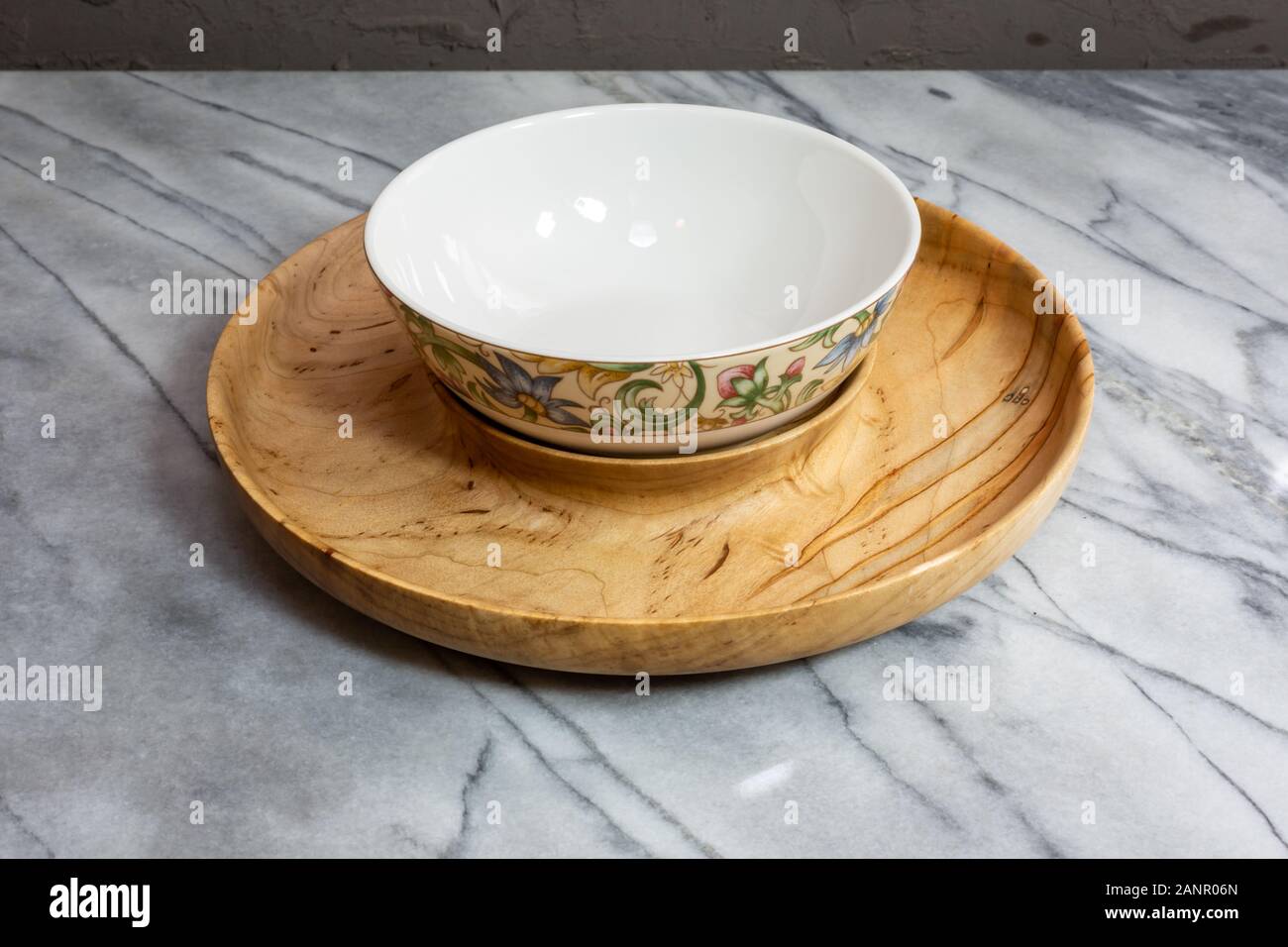 Wormy maple wood nut bowl or serving bowl hand turned kitchen decor