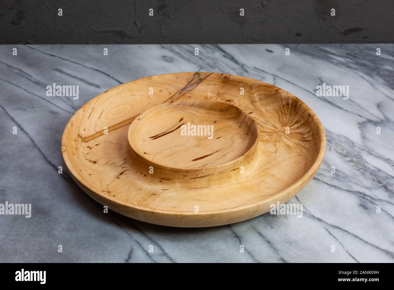Wormy maple wood nut bowl or serving bowl hand turned kitchen decor