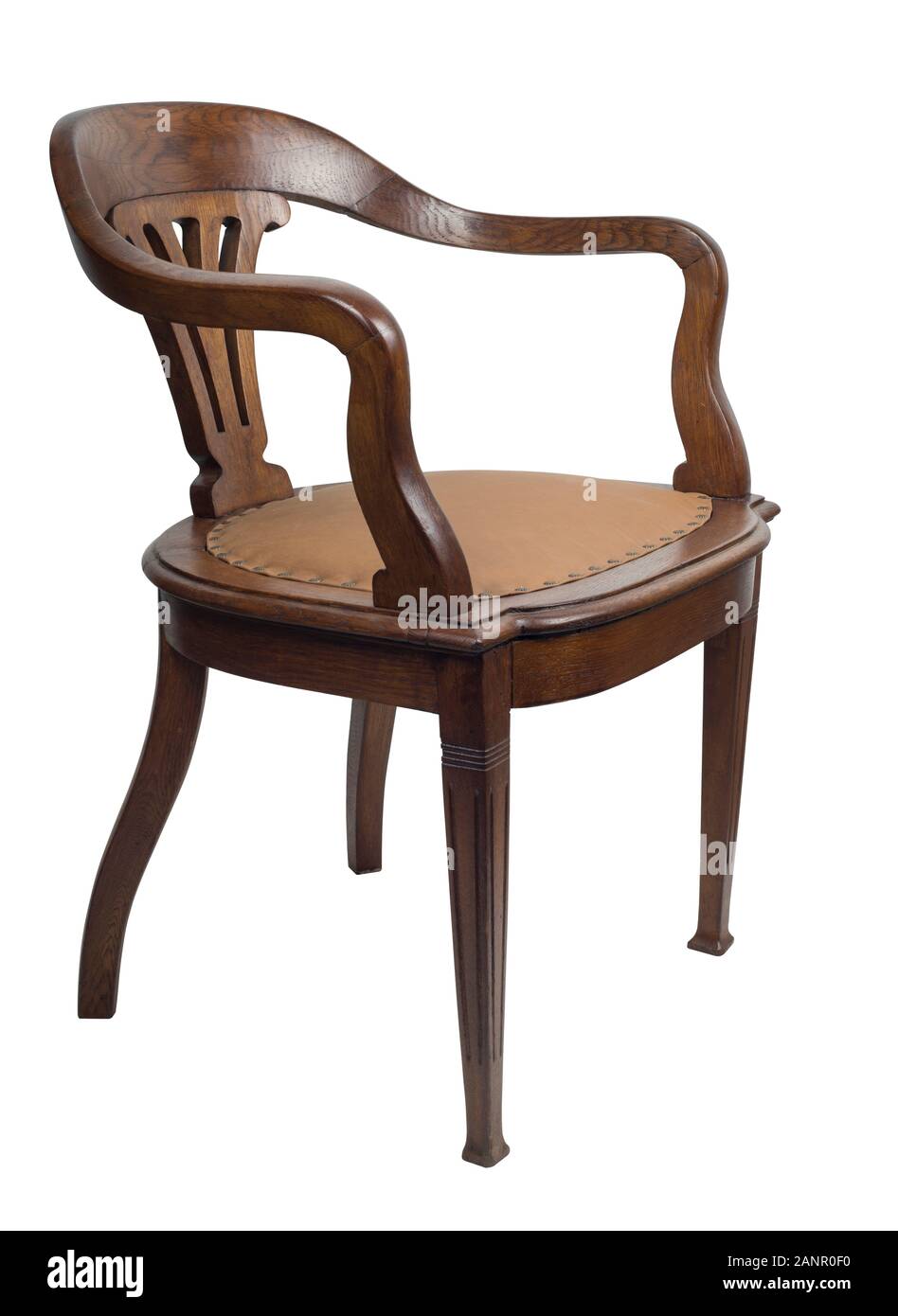 Vintage Oak Chair isolated on white background Stock Photo - Alamy