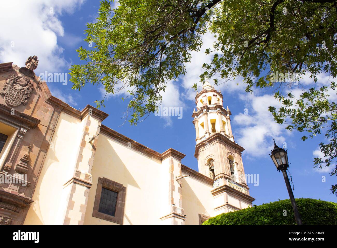 White church of the center of Querétaro Stock Photo
