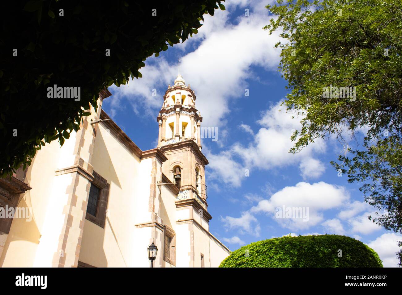 White church of the center of Querétaro Stock Photo
