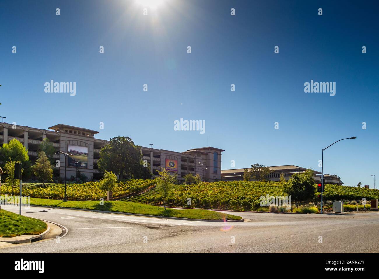 Cache Creek Casino in Brooks California with a Charter Bus parked out front Stock Photo