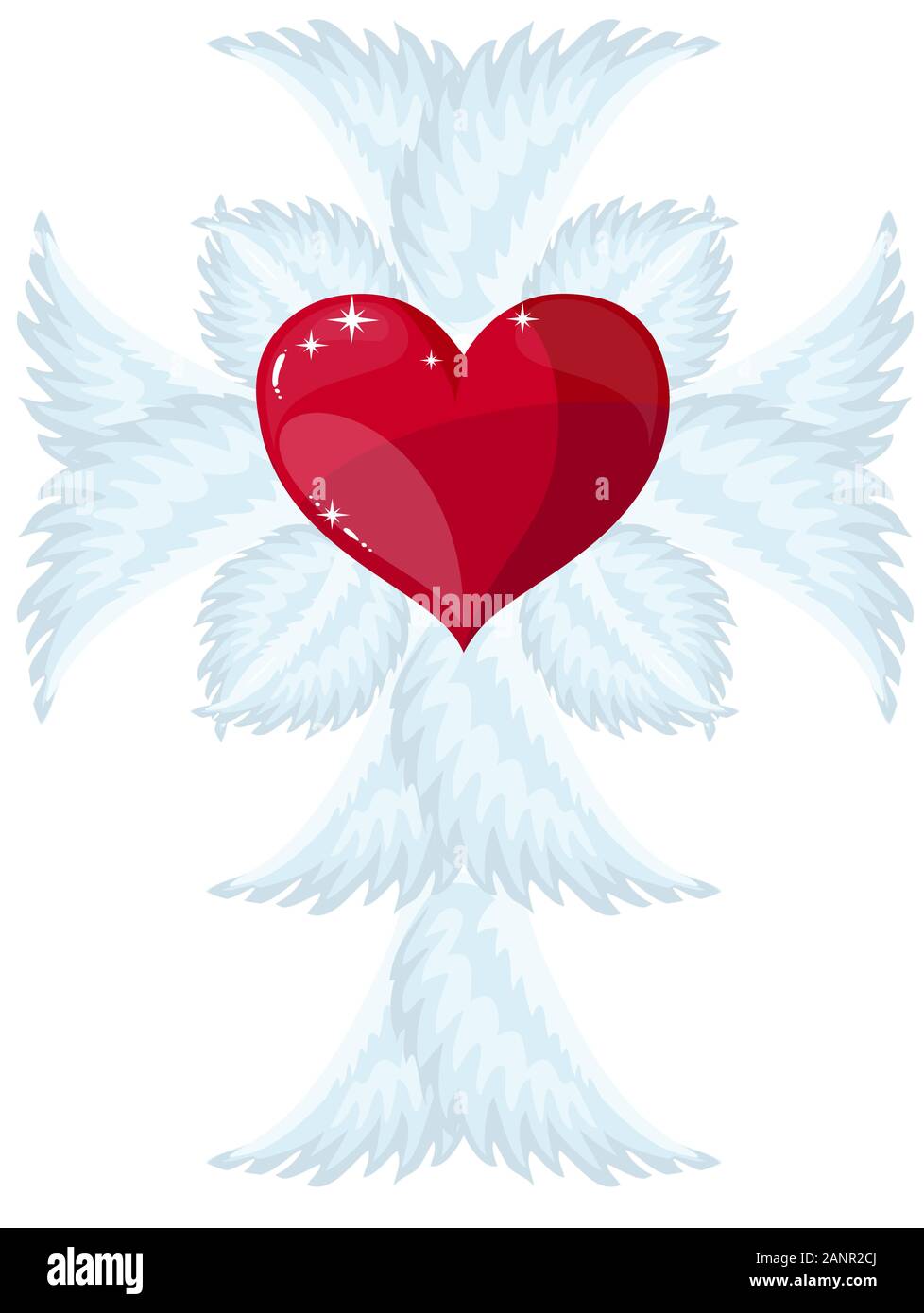 Vector red heart with wings Stock Vector Image & Art - Alamy