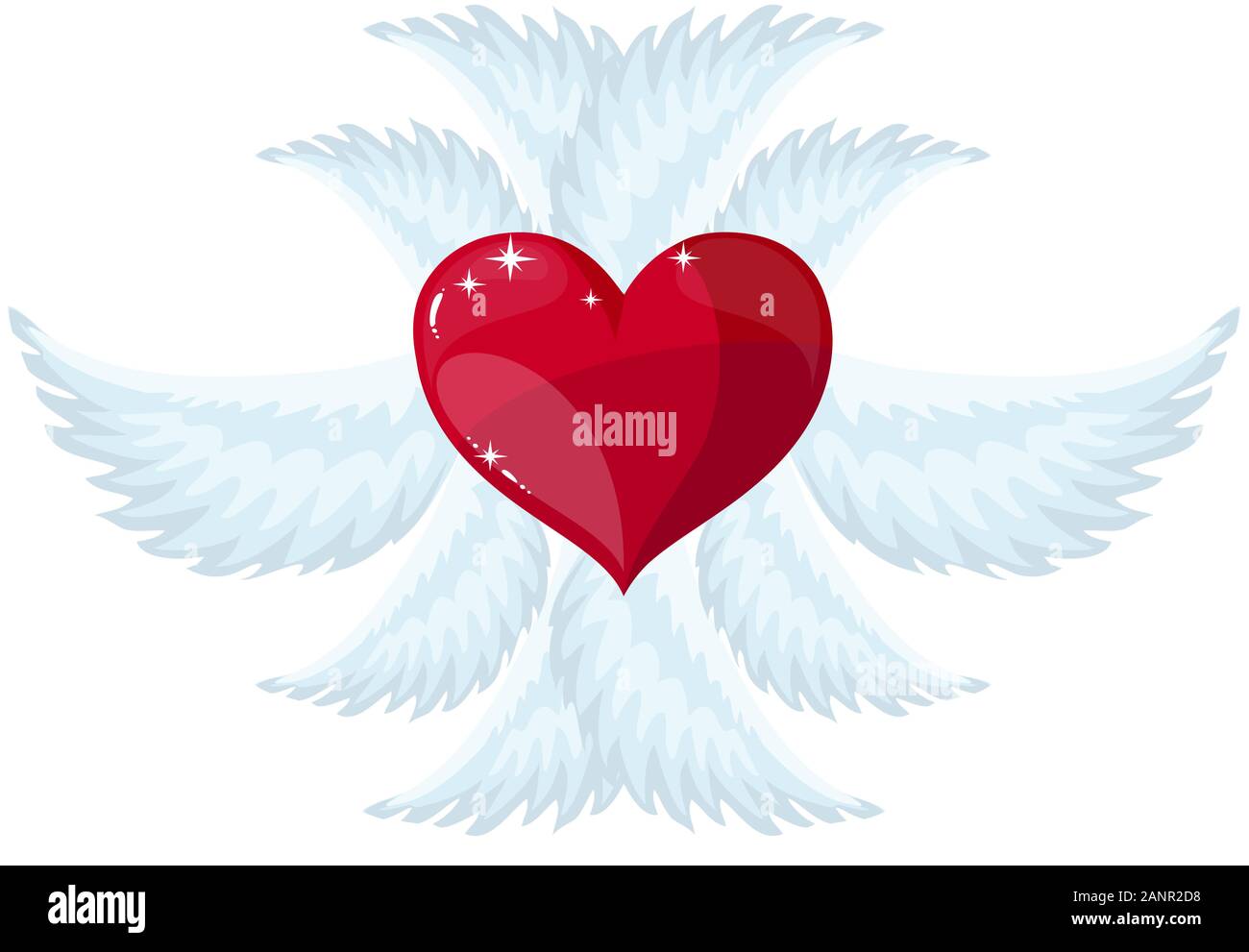 Vector red heart with wings Stock Vector Image & Art - Alamy