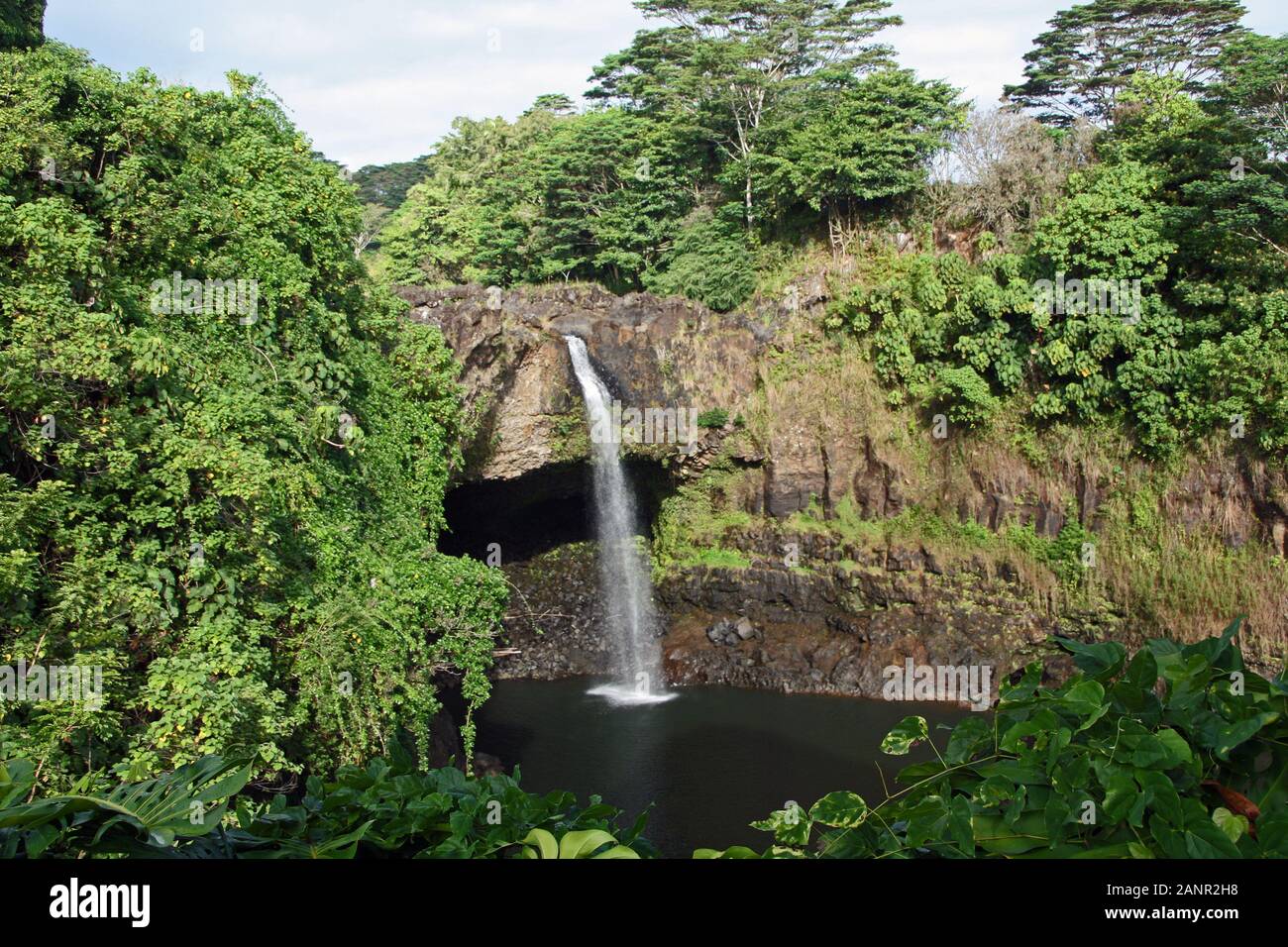 Rainbow Falls is a waterfall located in Hilo, Hawaii landscape Stock Photo