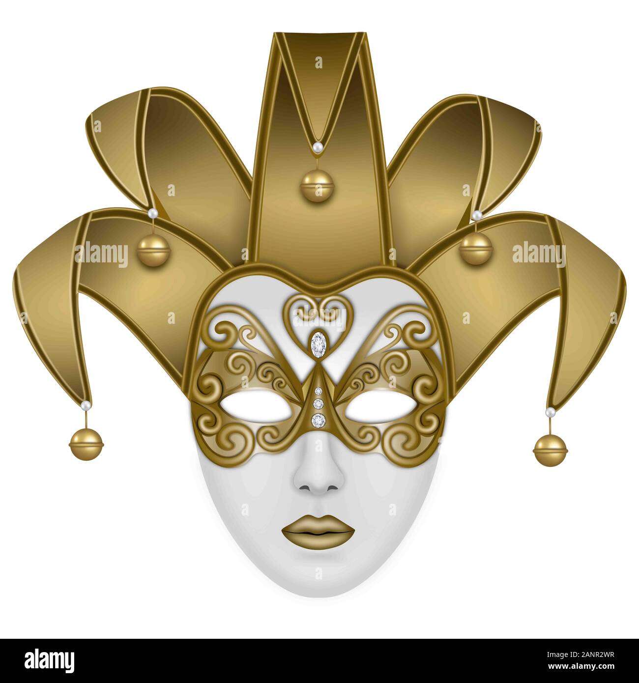 Isolated venetian carnival mask on white background Stock Photo