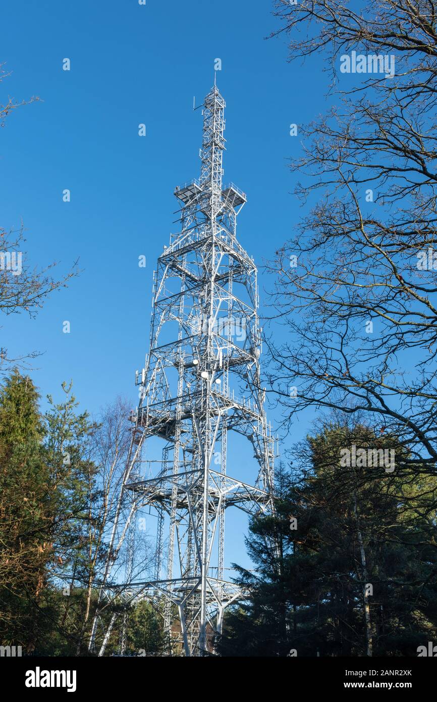 BT telecommunications radio tower, UK Stock Photo