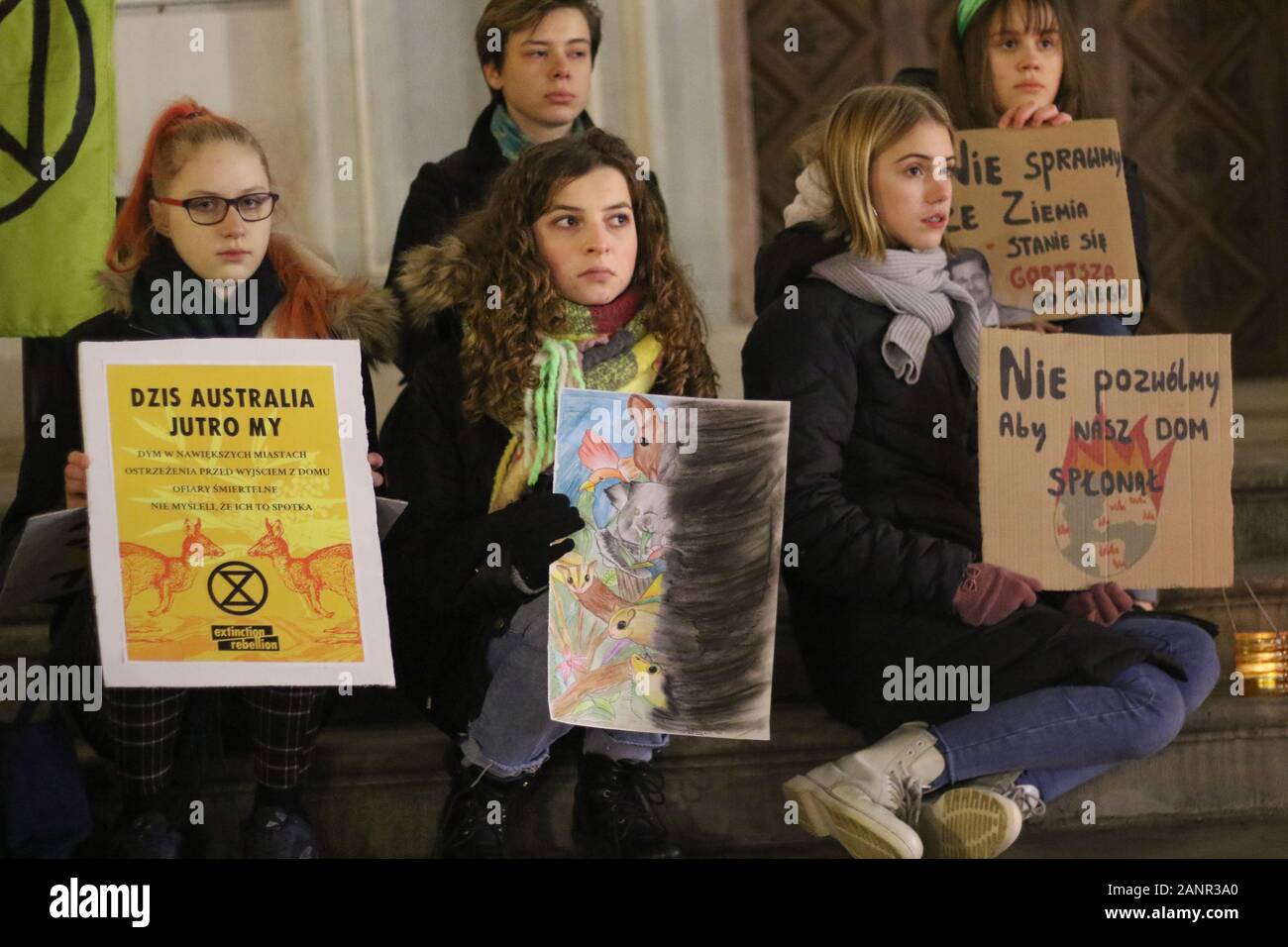 Gdansk, Poland. 18th Jan, 2020. Support to Australia rally participants are  seen in Gdansk, Poland on