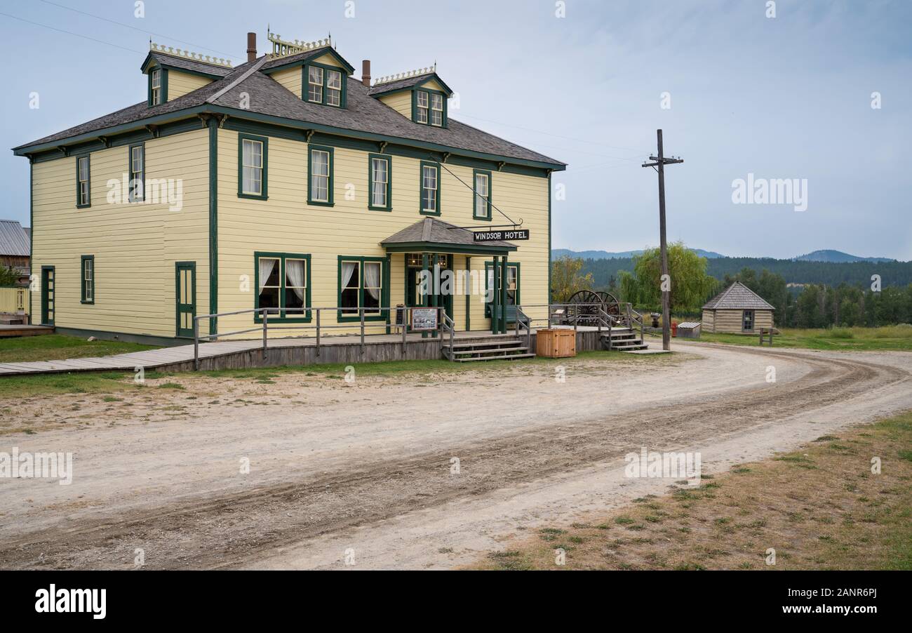 FORT STEELE, CANADA AUGUST 9, 2019 Old buildings in the historic