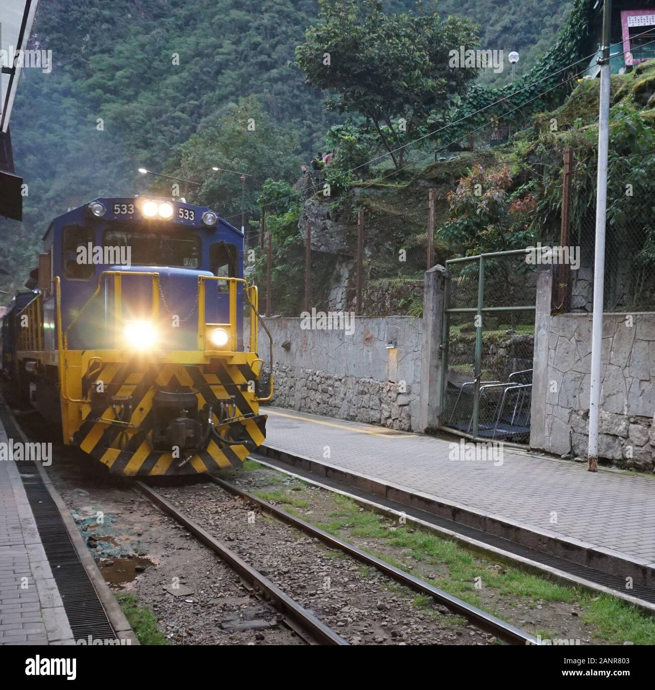 Old blue railway train subway Stock Photo Alamy