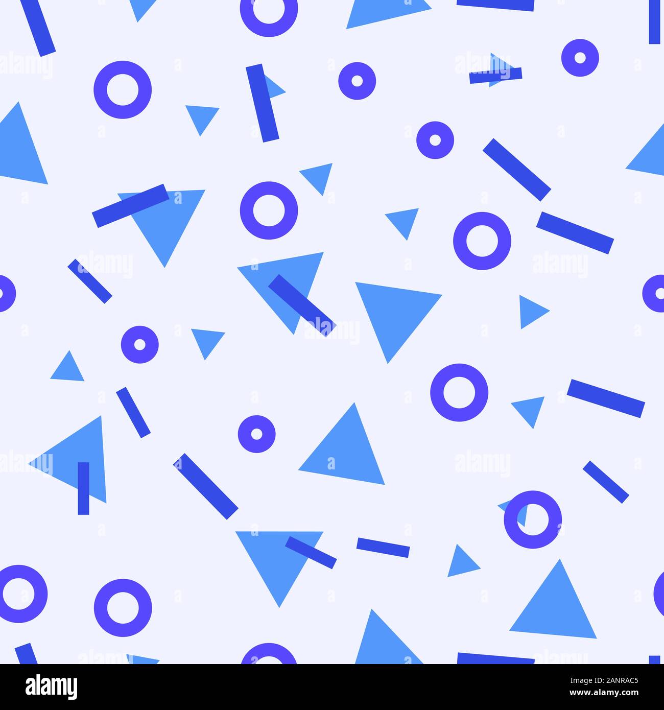 Seamless abstract blue geometric pattern. Memphis design vector illustration repeat background. Stock Vector