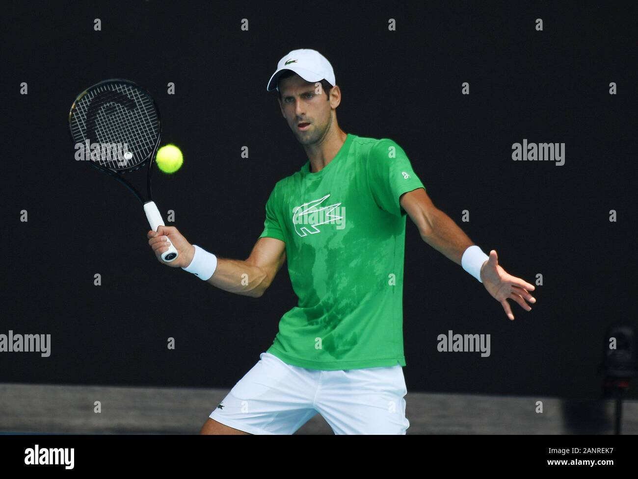 Melbourne Park Australian Open 19/01/2020 Novak Djokovic (SRB) practices  today as he prepares to defend his Australian Open singles title Roger  Parker International Sports Fotos Ltd Stock Photo - Alamy