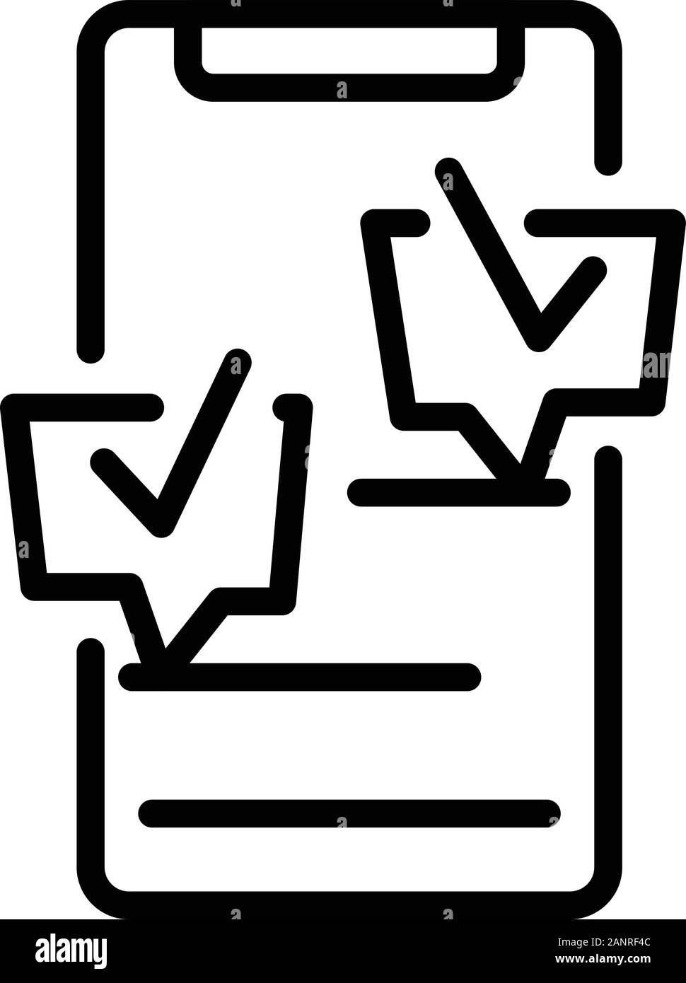 Smartphone checklist icon, outline style Stock Vector Image & Art - Alamy