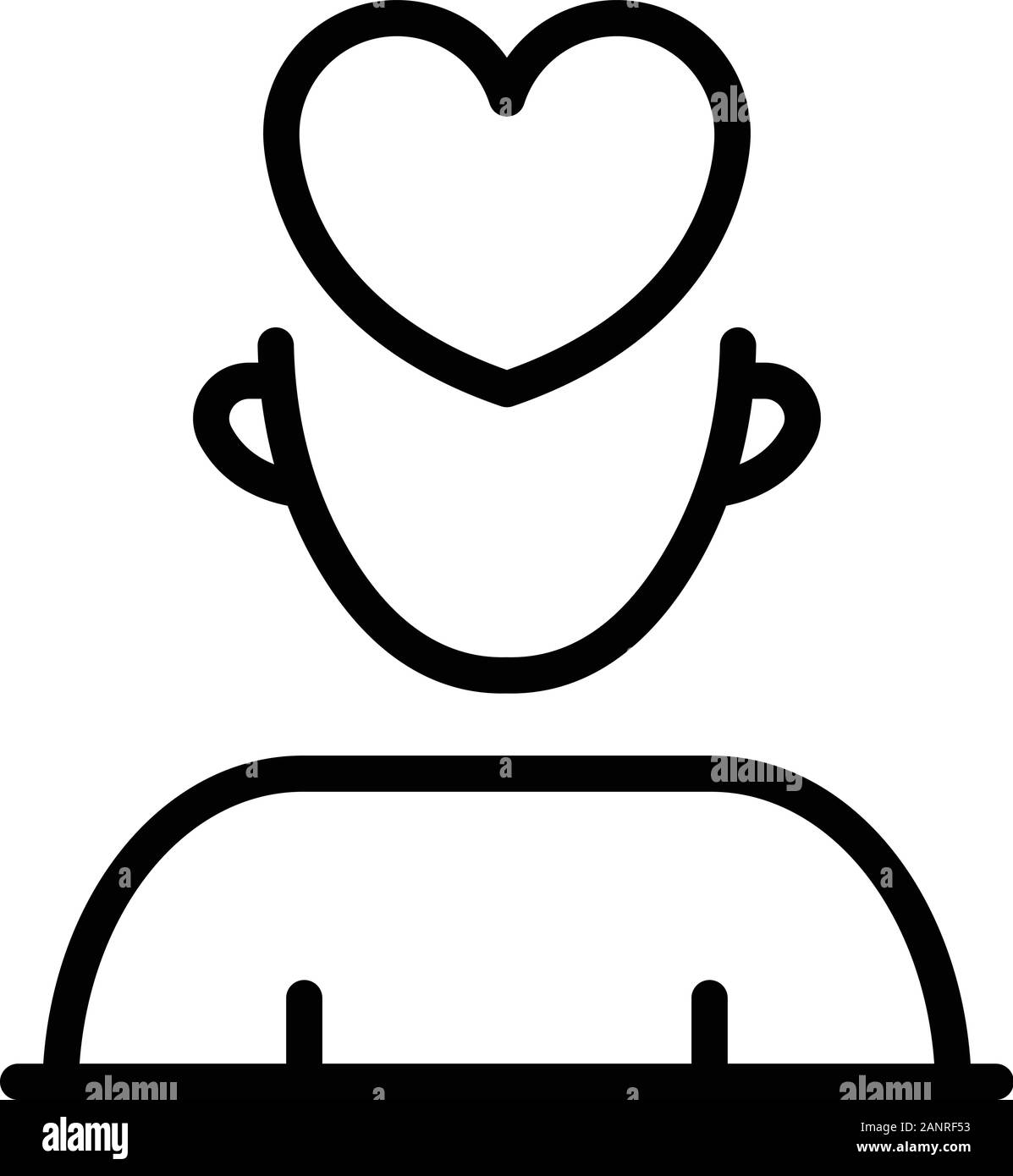 Heart in head icon, outline style Stock Vector Image & Art - Alamy