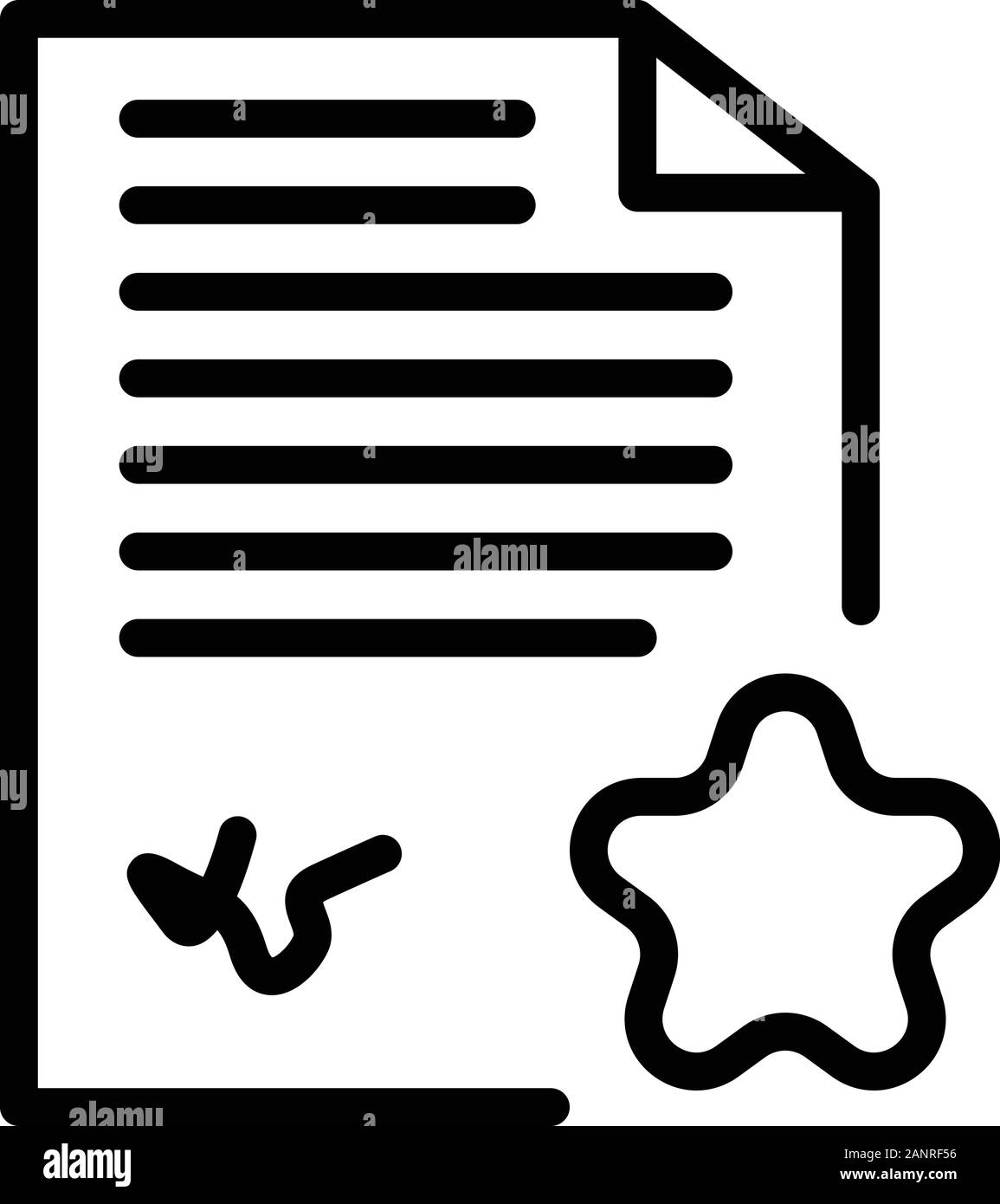 Paper star document icon, outline style Stock Vector