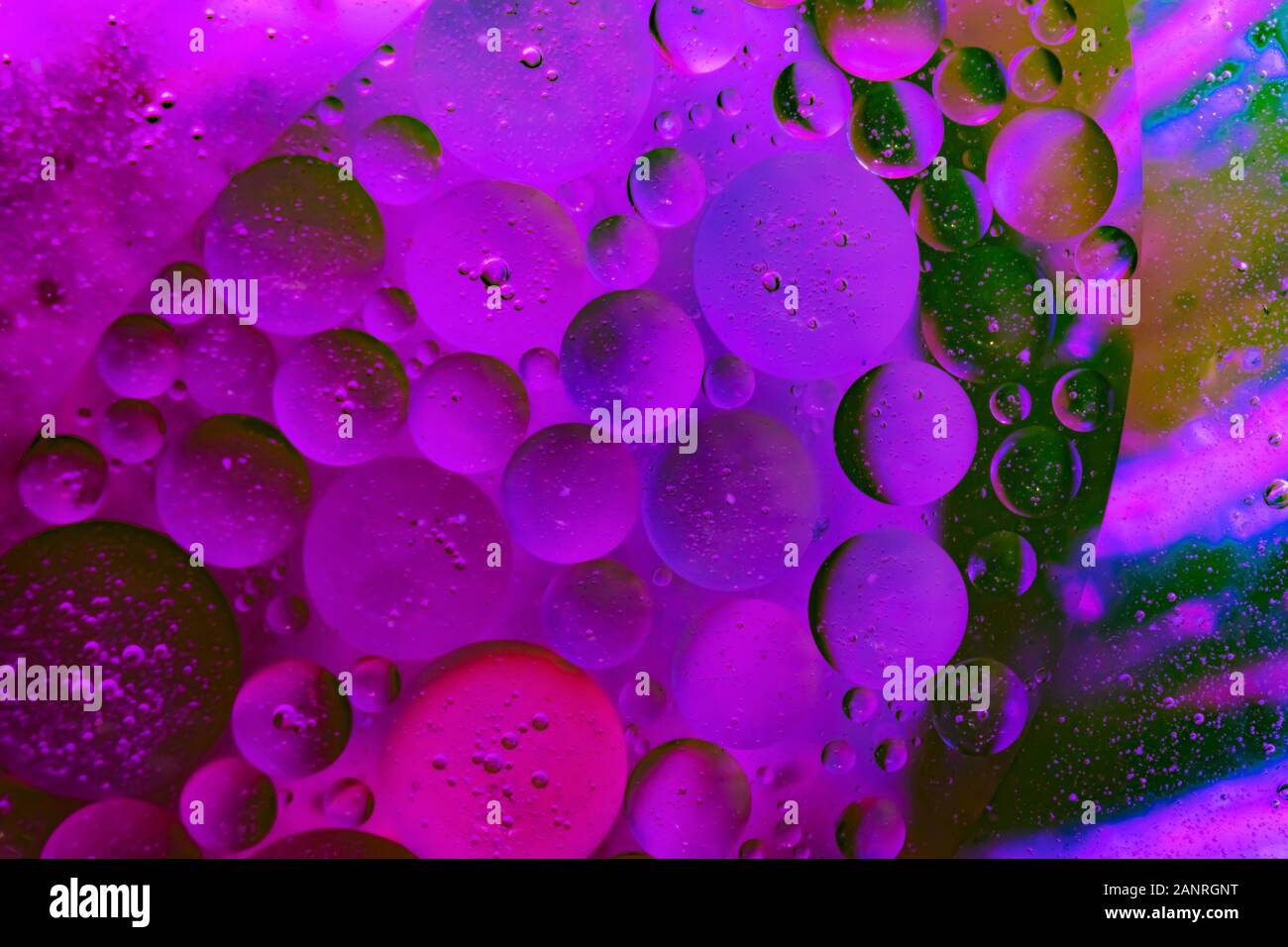 colorful cooking oil bubbles in water.abstract textured background