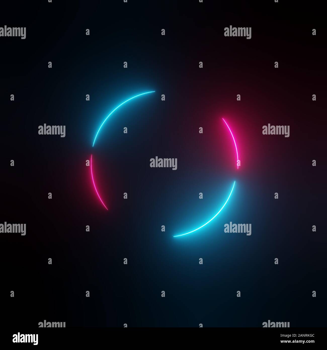 Neon light circle frame on dark background. 3D illustration Stock Photo ...