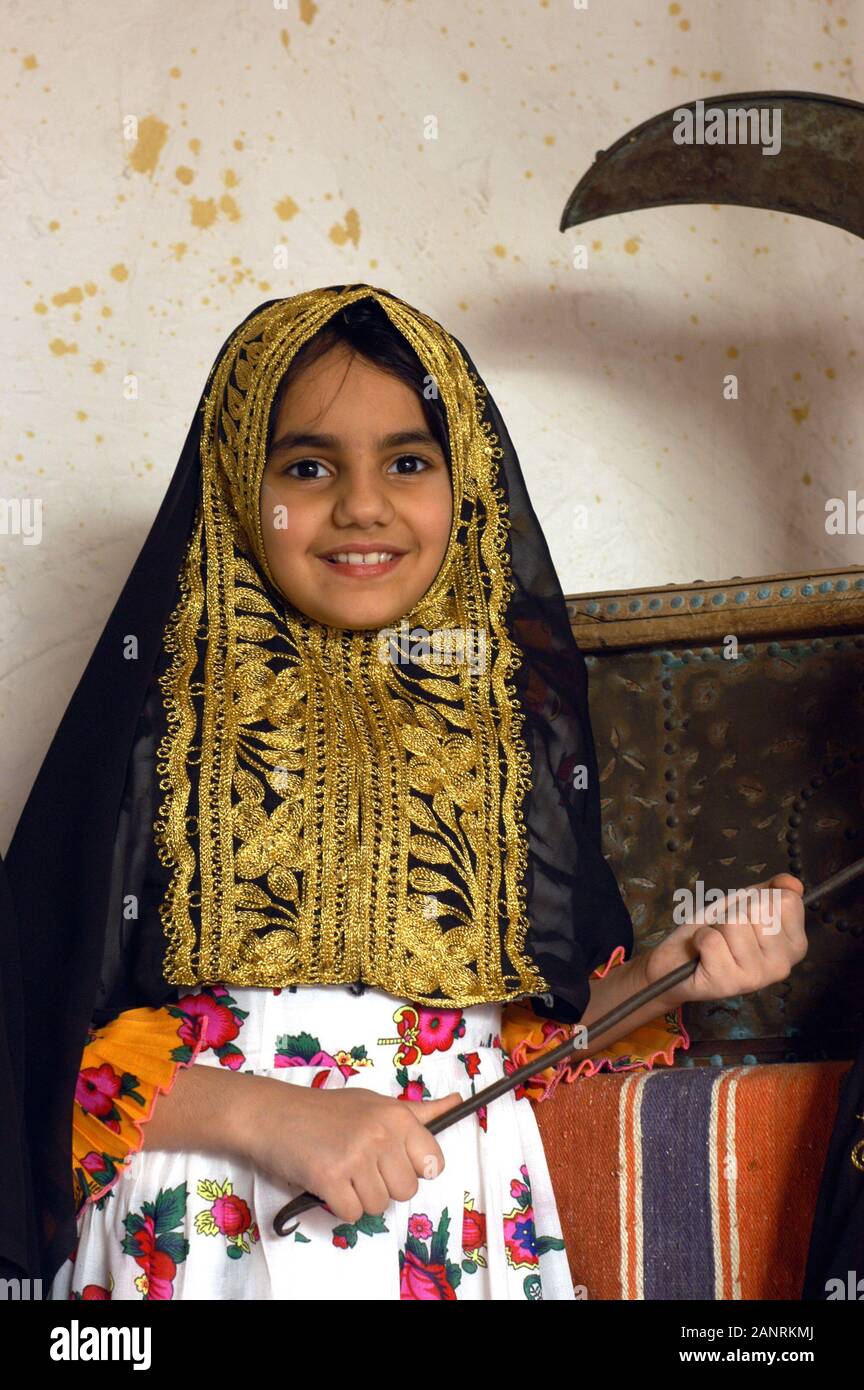 Qatari girl in traditional clothes hires stock photography and images