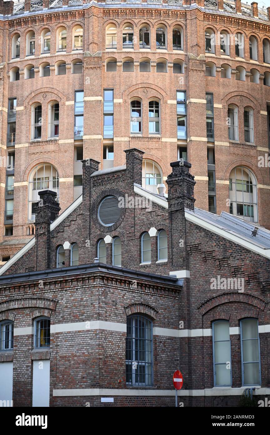 Gasometer And Old Building Vienna Austria Stock Photo - Alamy