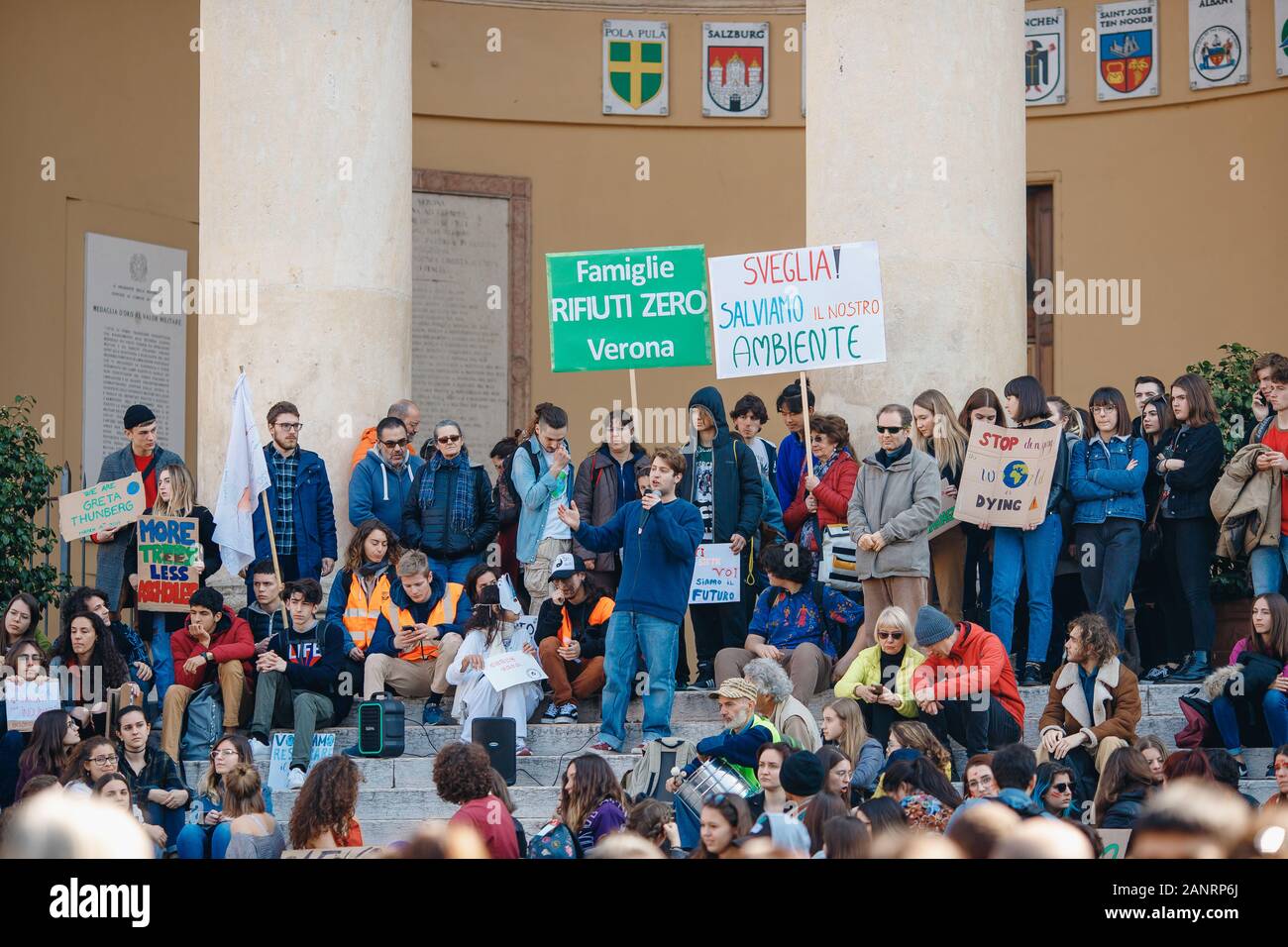 Verona, Italy March 15, 2019 Rally protest against environmental