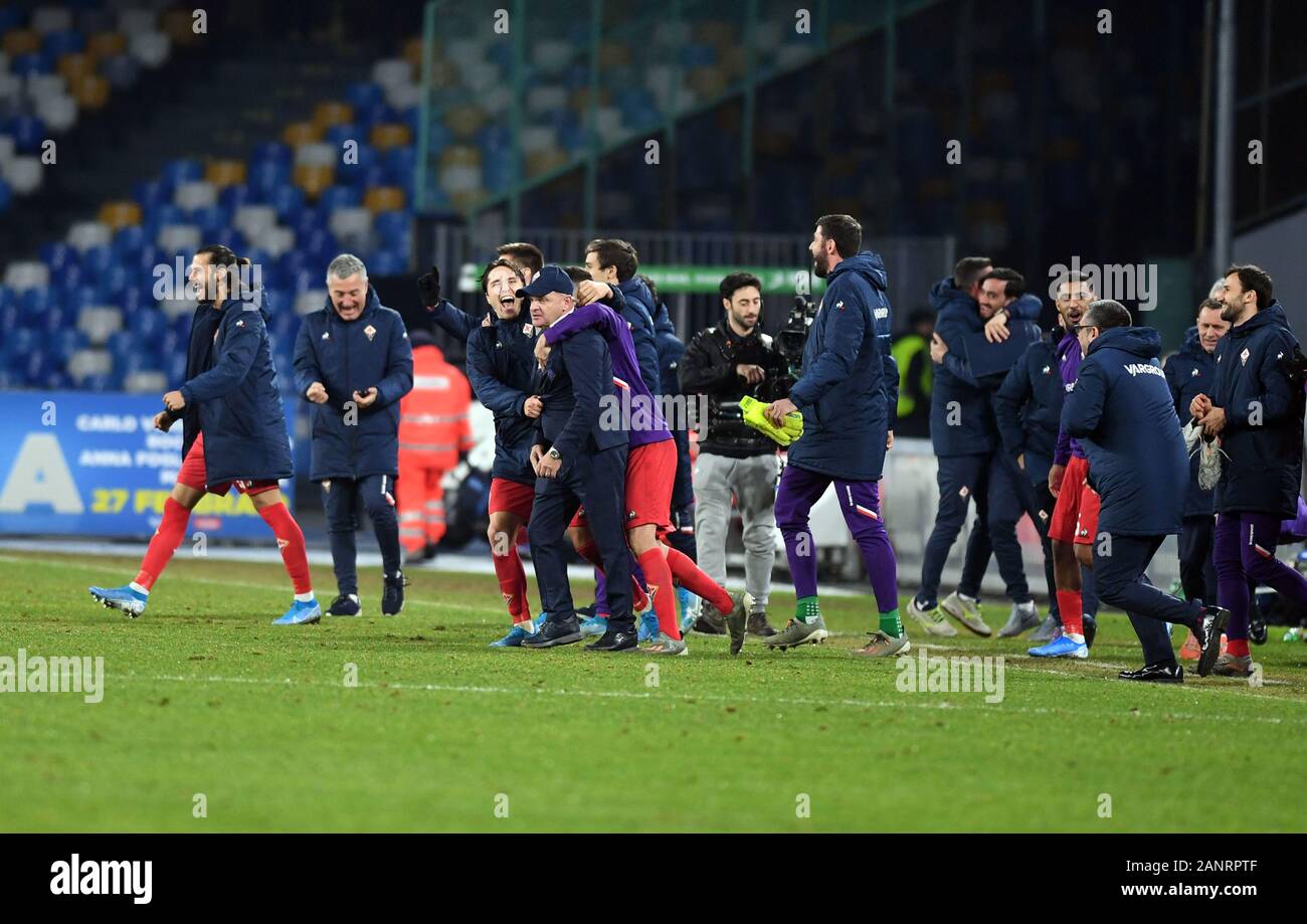 the coach of  acf fiorentina giuseppe iachini during SSC Napoli vs ACF Fiorentina, Napoli, Italy, 18 Jan 2020, Soccer Italian Soccer Serie A Men Champ Stock Photo