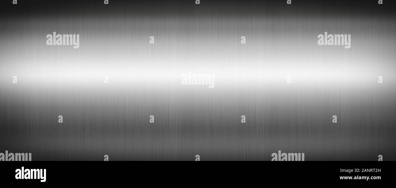 Silver brushed metal. Banner background texture wallpaper Stock Photo