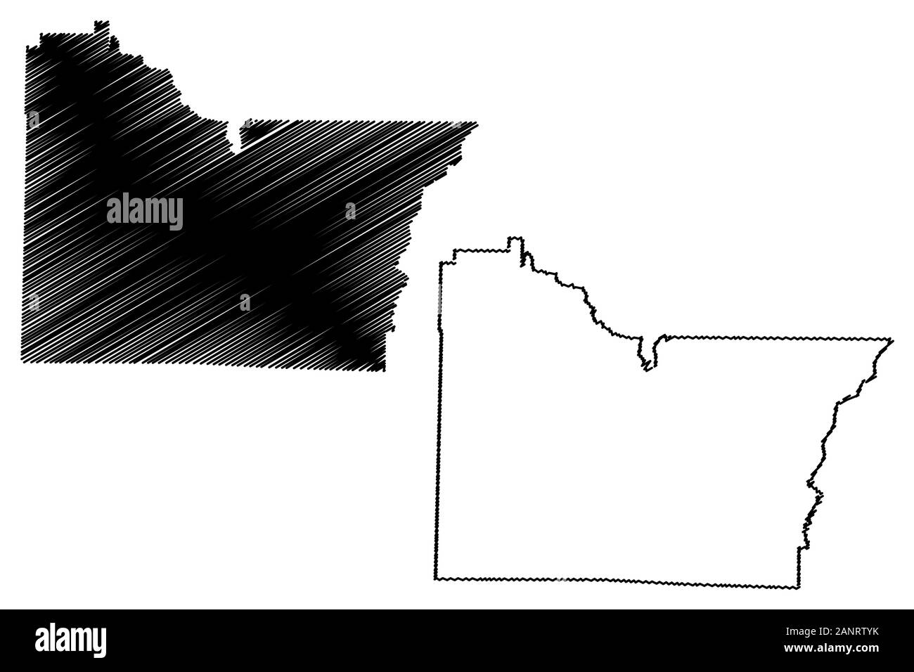 Lawrence County, Arkansas (U.S. county, United States of America,USA, U.S., US) map vector illustration, scribble sketch Lawrence map Stock Vector