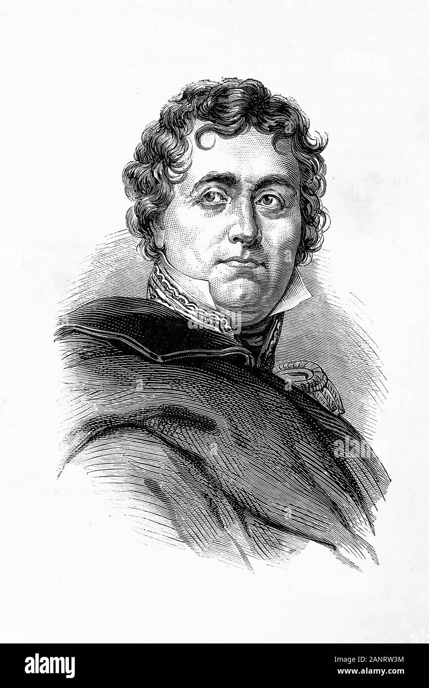 Jean-de-Dieu Soult. Marshal general, Duke of Dalmatia. Napoleonic wars. 1769-1851. Antique illustration. 1890. Stock Photo