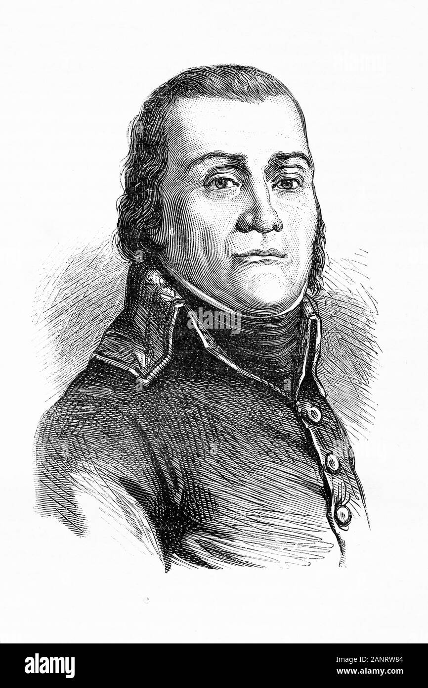 François Joseph Lefebvre, Marshal of the empire. Napoleonic wars. 1755-1820. Antique illustration. 1890. Stock Photo