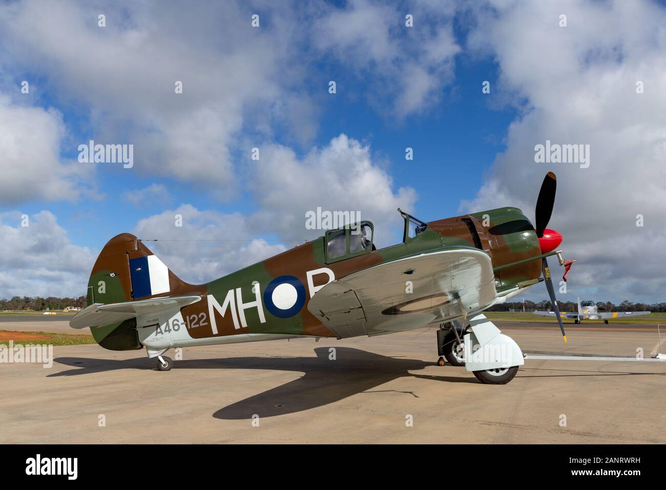 Former Royal Australian Air Force (RAAF) Commonwealth Aircraft Corporation CA-13 Boomerang fighter aircraft VH-MHR. Stock Photo