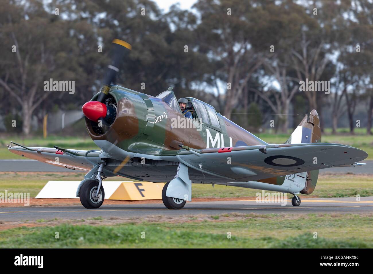 Former Royal Australian Air Force (RAAF) Commonwealth Aircraft Corporation CA-13 Boomerang fighter aircraft VH-MHR. Stock Photo