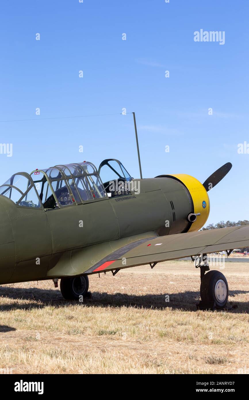Vultee BT-13A Valiant trainer aircraft used during World War II by the United States Army Air Corps. Stock Photo