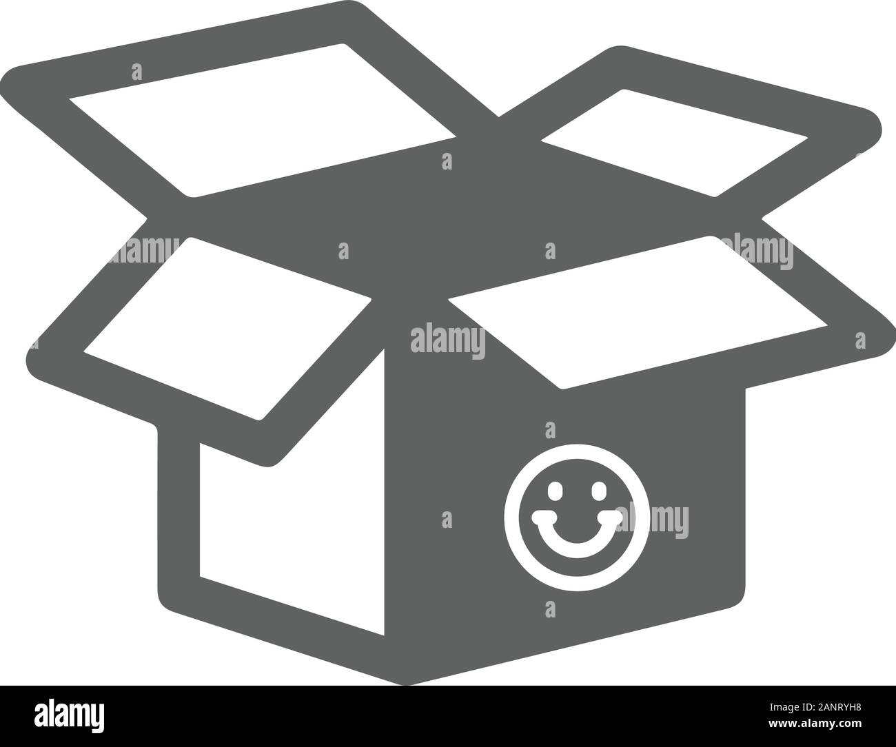 Creative element design from stock market icons collection. Pixel perfect Open box icon, empty packet for commercial, print media, web or any type of Stock Vector