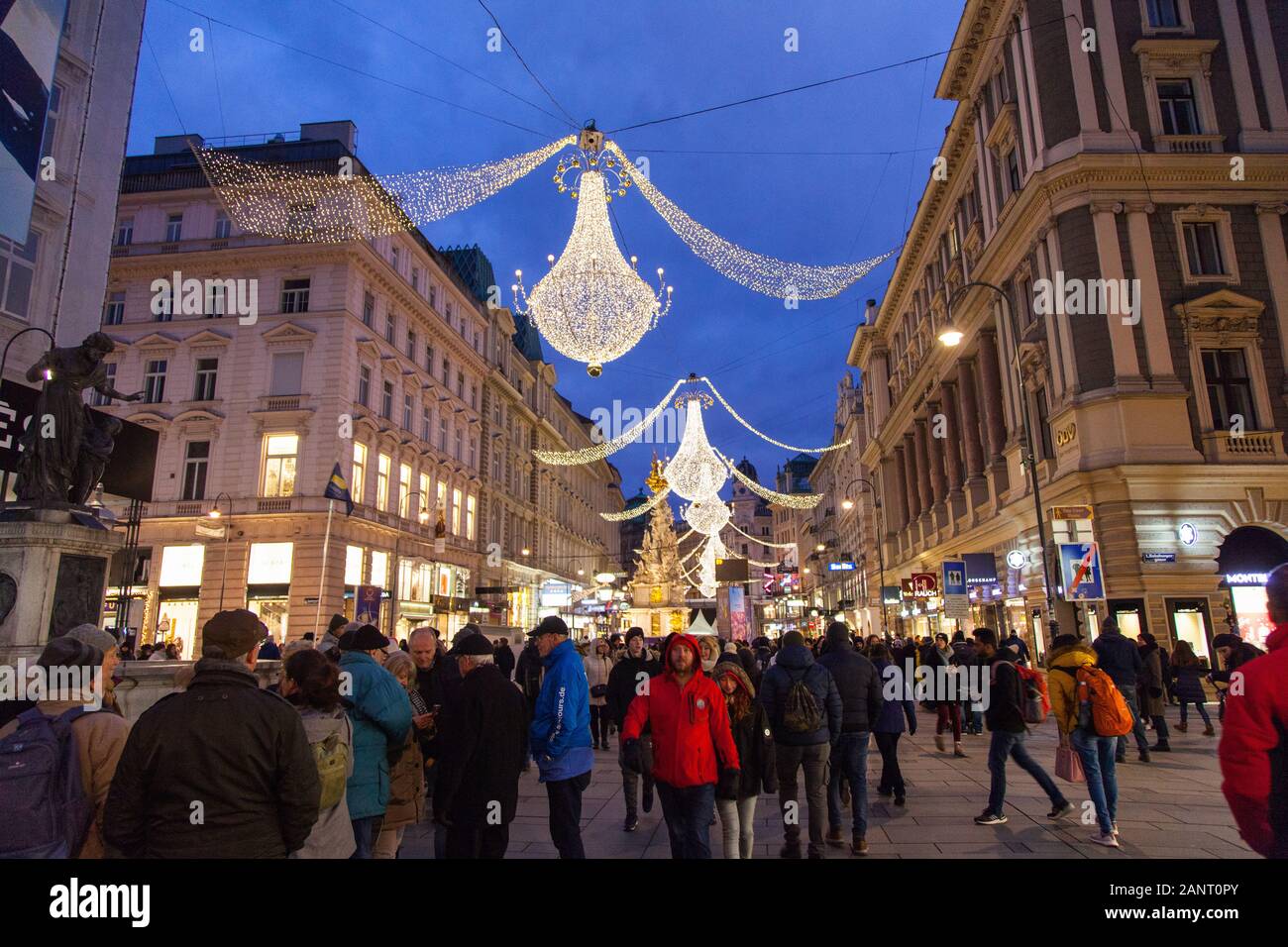 Christmas Decorations,Graben, Austria, Vienna Stock Photo Alamy