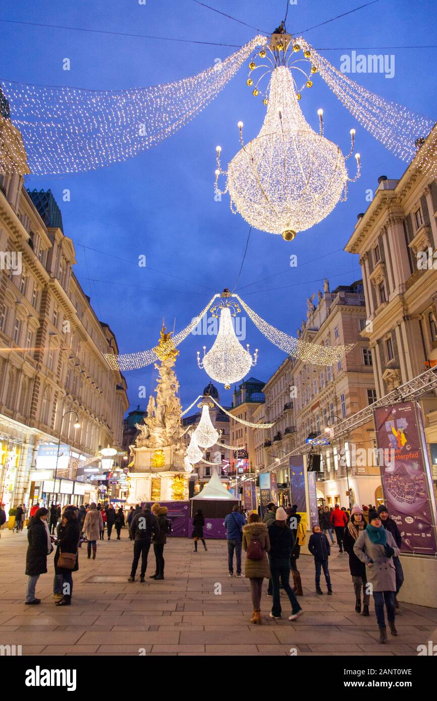 Christmas Decorations,Graben, Austria, Vienna Stock Photo Alamy