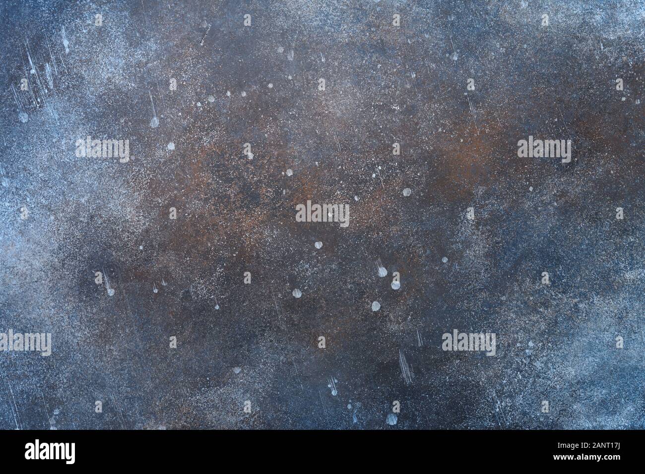 Brown blue rusty metal texture or old stone wall background Stock Photo